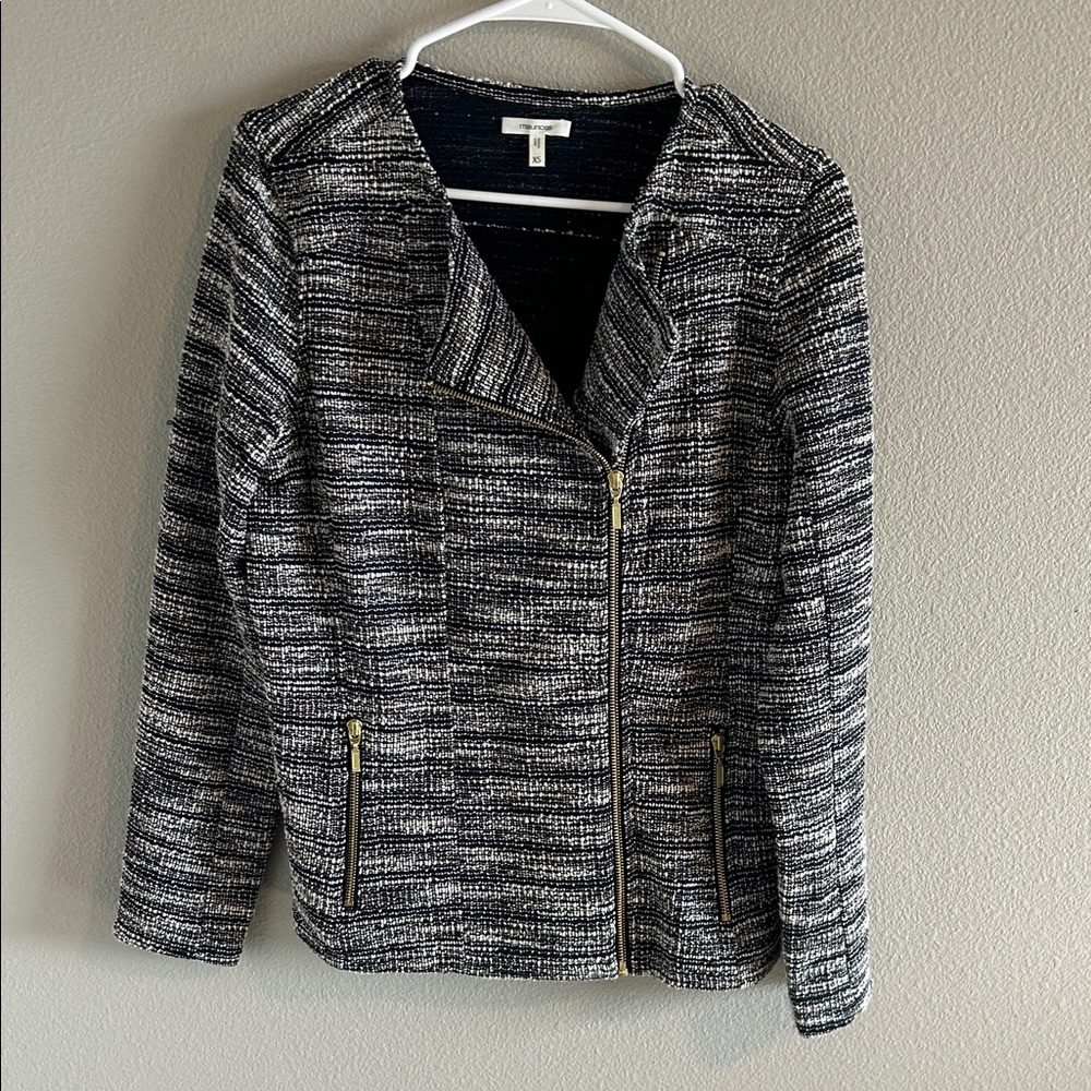 Maurices Black and White Textured Blazer